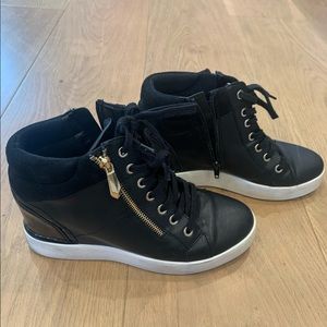 Aldo wedge sneakers. Used-good condition. See pictures for scuff marks.